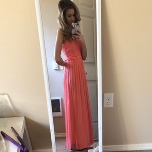 Long Prom Bridesmaid Dress David’s Bridal Coral